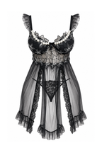 Sheer Lace Lingerie with Pearl Details