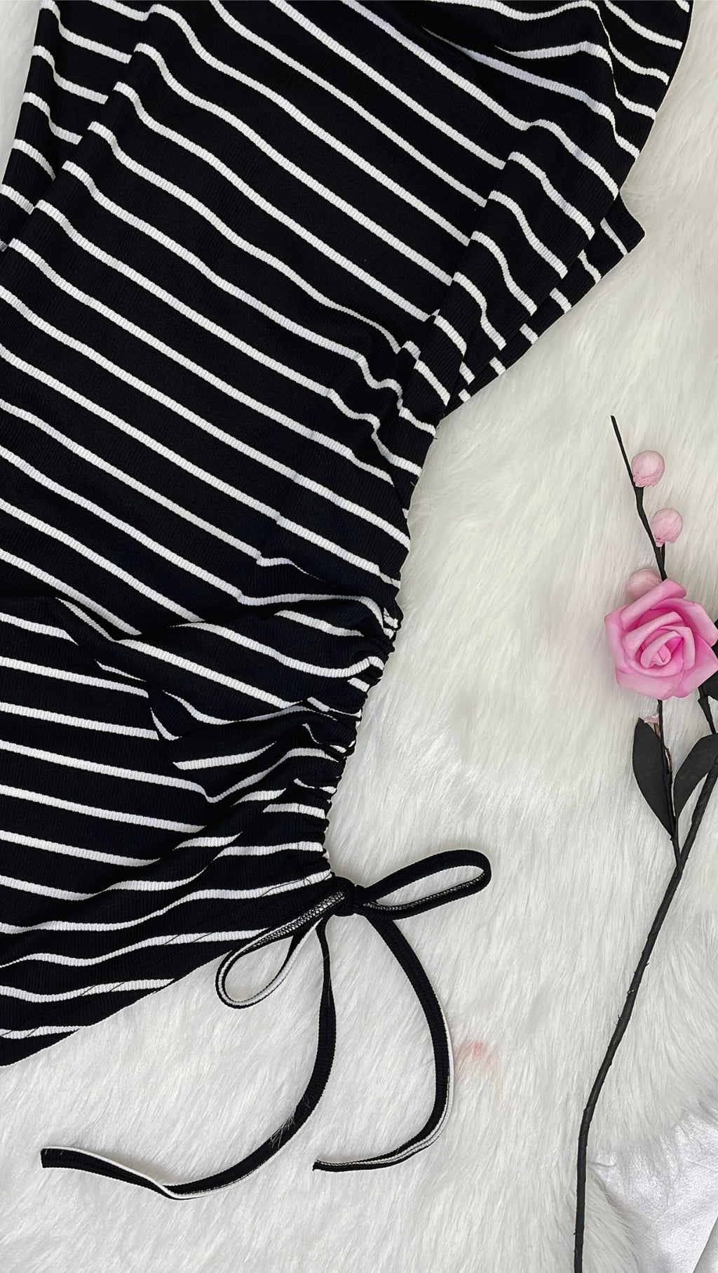 Striped Drawstring Dress