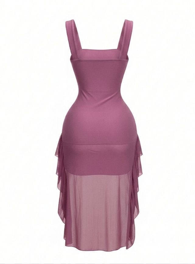 Sheer Hem Bodycon Dress