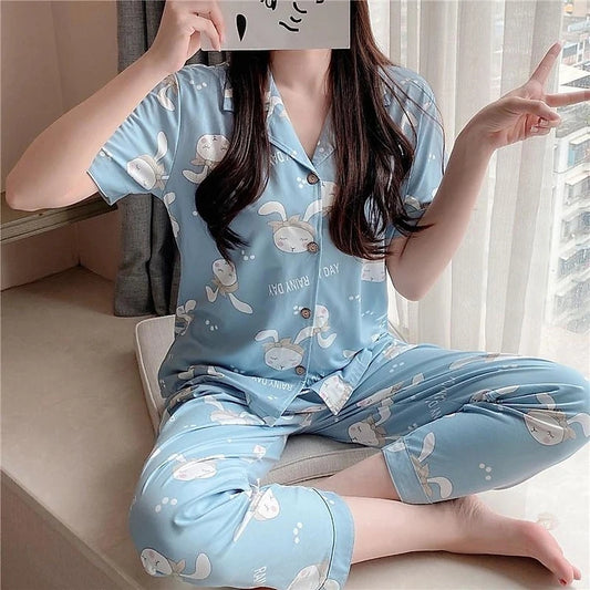 بيجامه نص كم مزوده بازرار