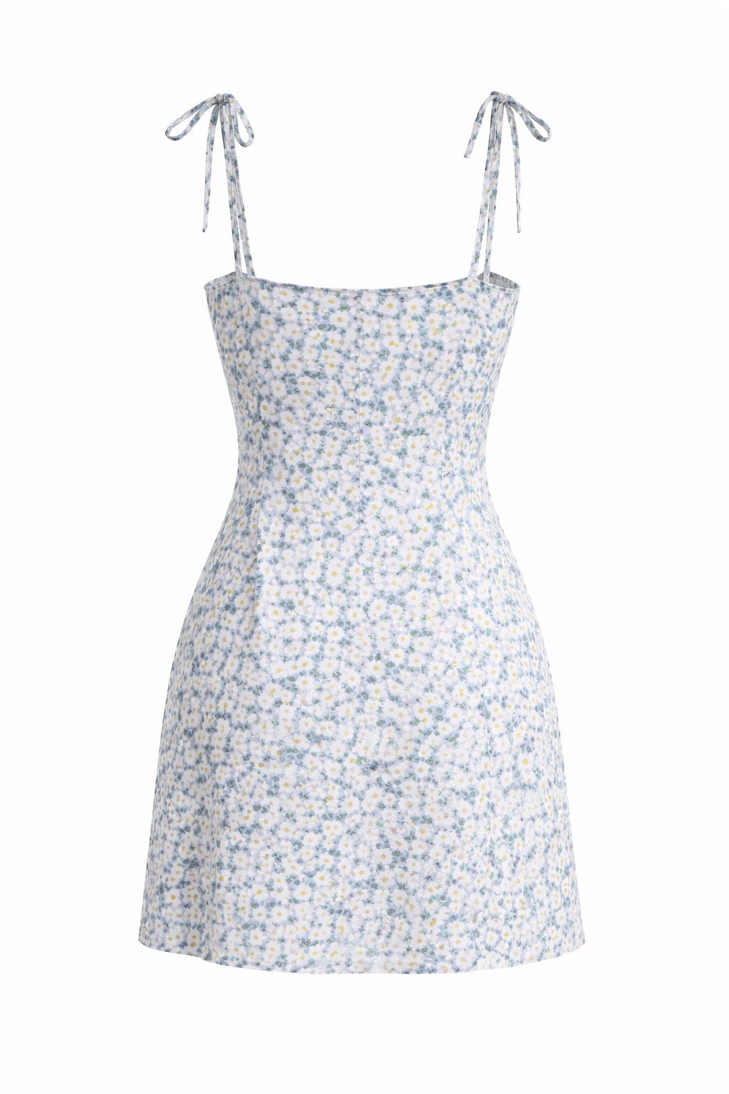 Floral Dress with Tie Straps & Side Slits