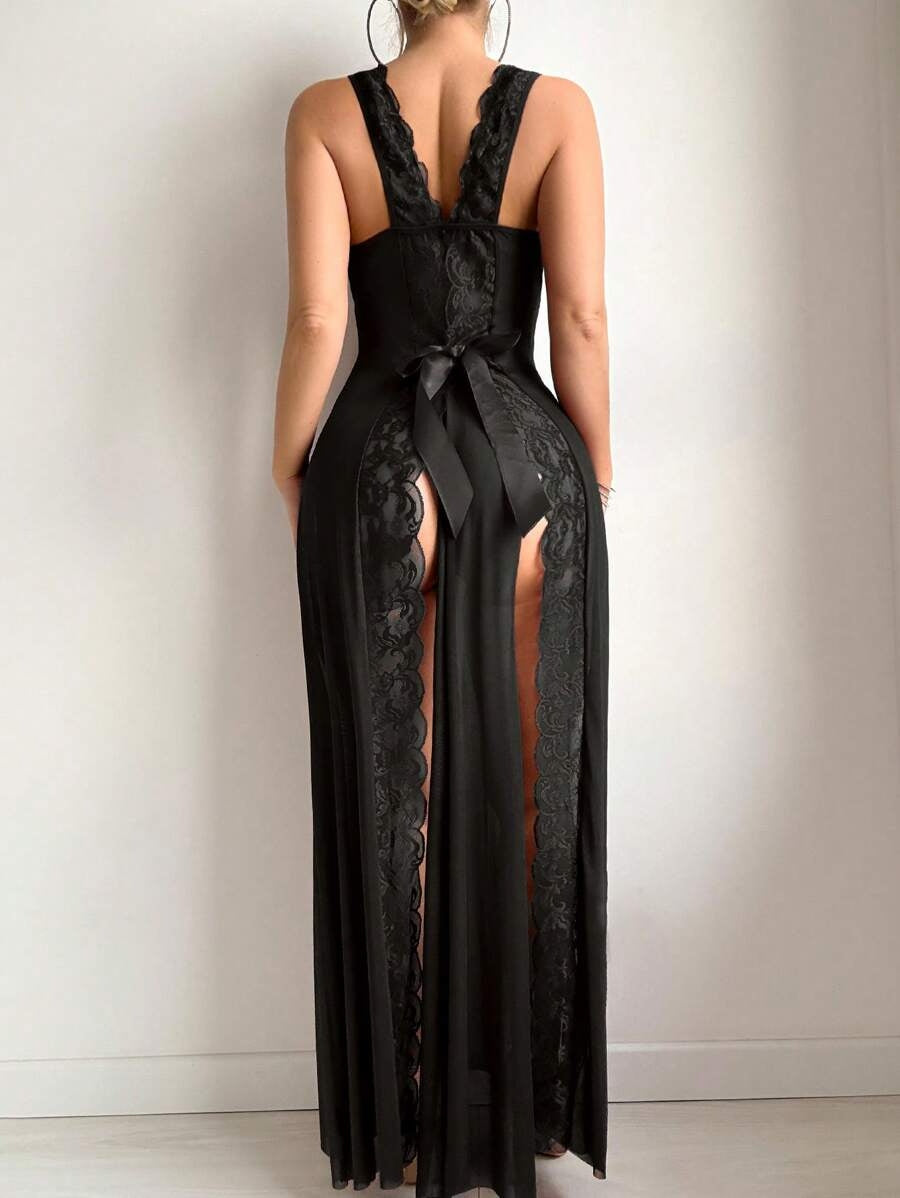 Long Sheer Backless Lingerie