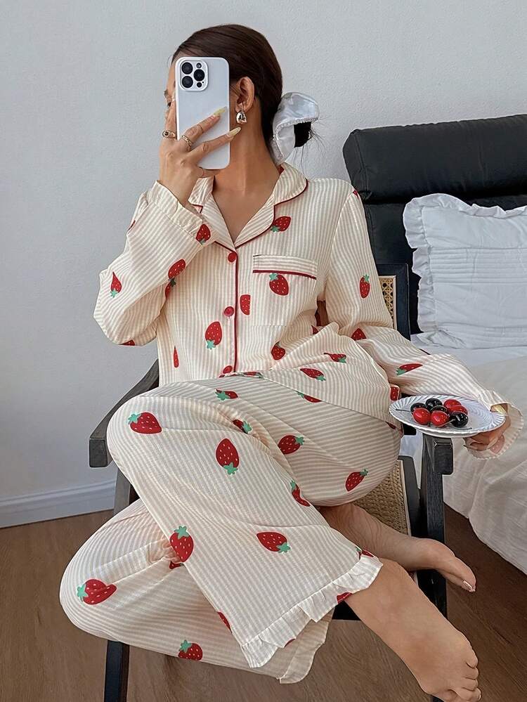 Strawberry Print Pajama