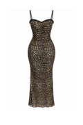 Tiger Maxi Dress with Lace