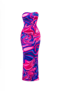 Colorful Side-Slit Dress