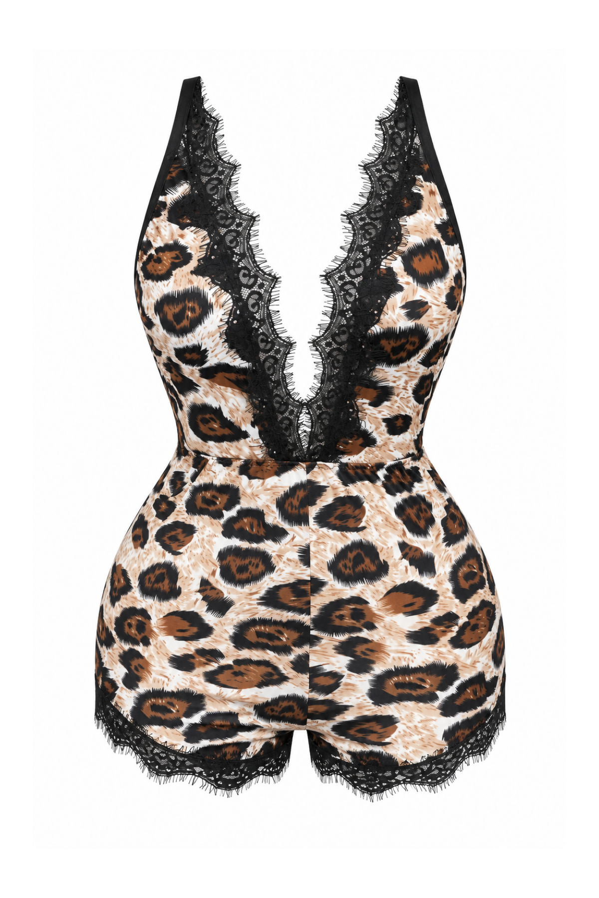 Tiger Print Baby Doll with Lace