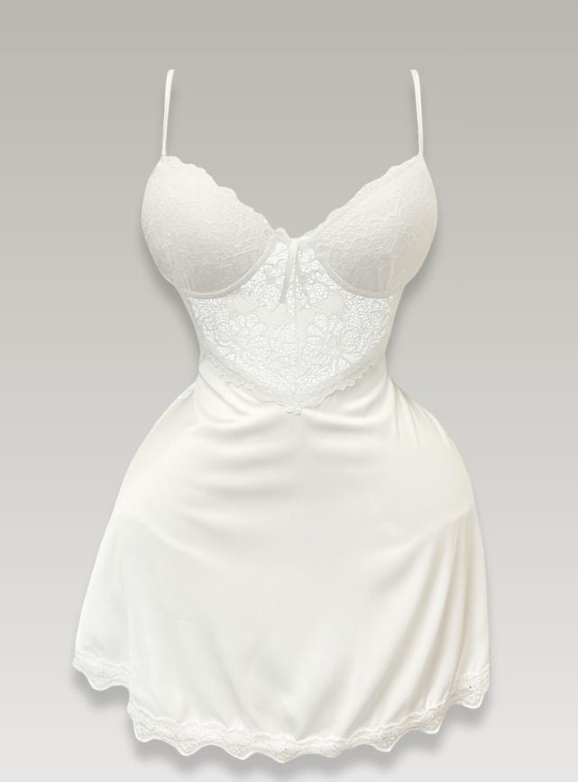 قميص نوم ستان قصير مزود ب كب