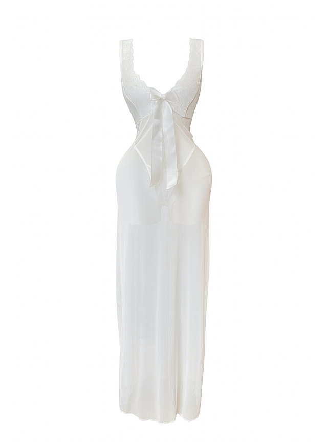 Long Sheer Backless Lingerie