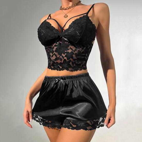 Satin Lace Charm Pajama Set