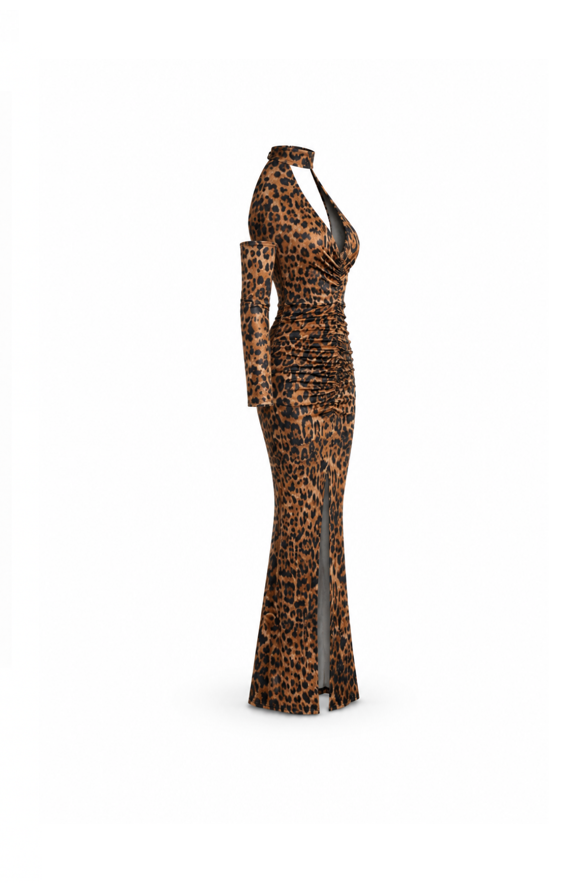 Tiger Print Dress with Open Neckline