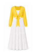 Long Dress with Front-Tie Bolero