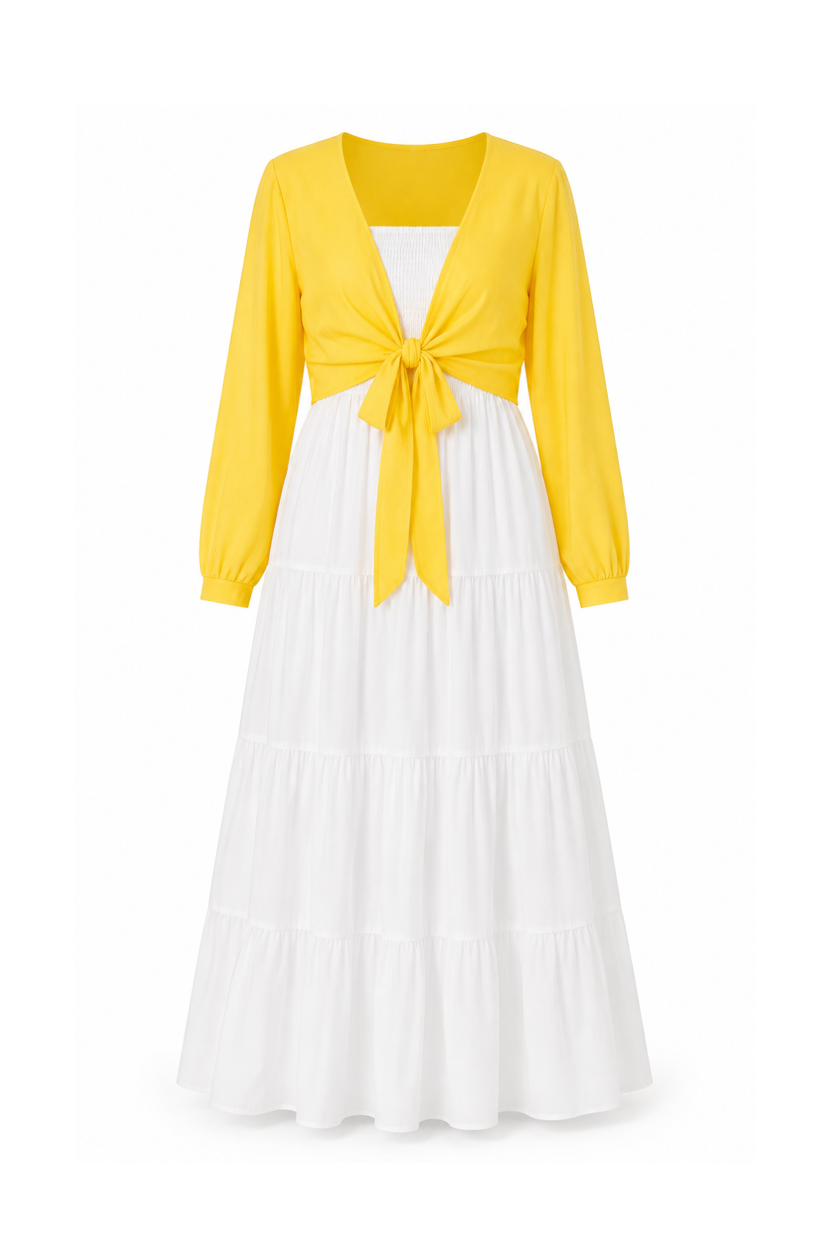 Long Dress with Front-Tie Bolero