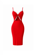 Long Dress with Butterfly Neckline