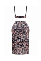 Pink Tiger Print Top & Skirt Set with Chains