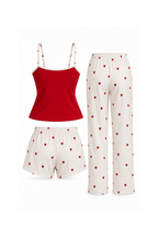 3-Piece Pajama Set (Top + Shorts + Pants)