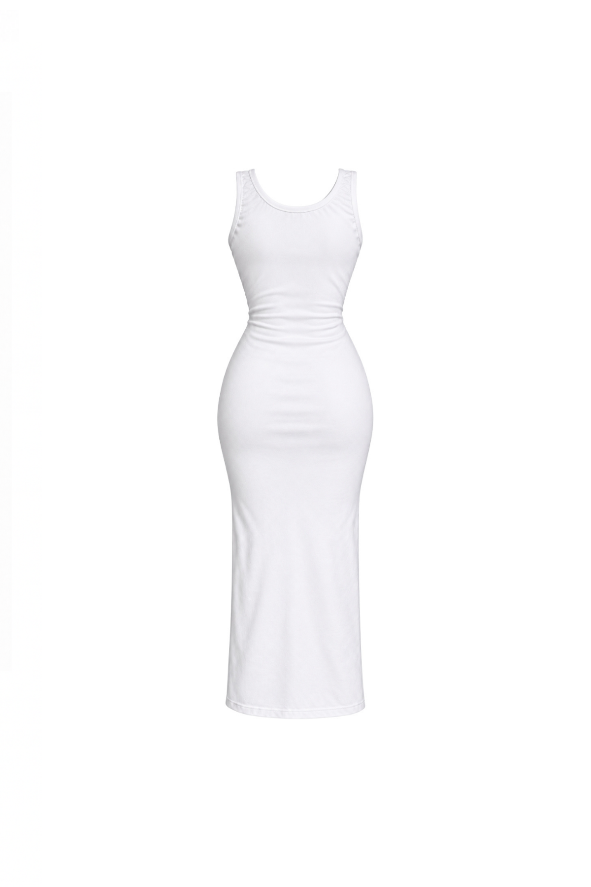Long Open-Front Dress with Button Details