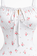 Floral Print Dress with Front Tie