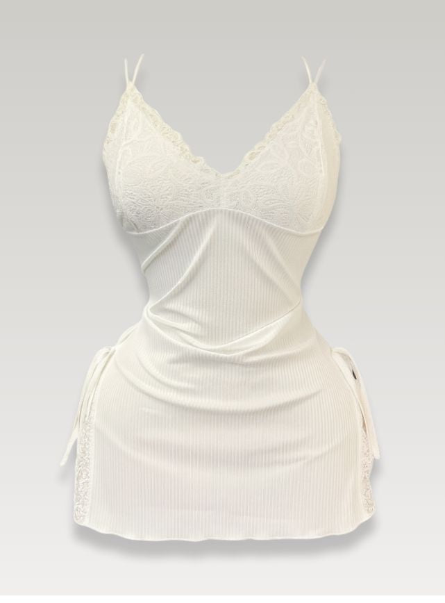 Ribbed Lace Sleep Dress