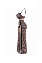 Pink Tiger Print Top & Skirt Set with Chains