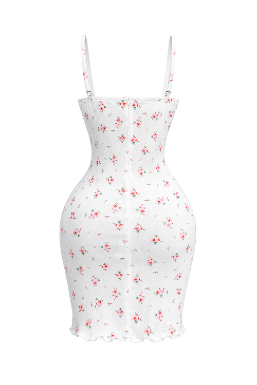 Floral Print Dress with Front Tie