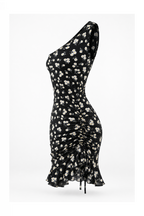 One-Shoulder Dress with Side Tie