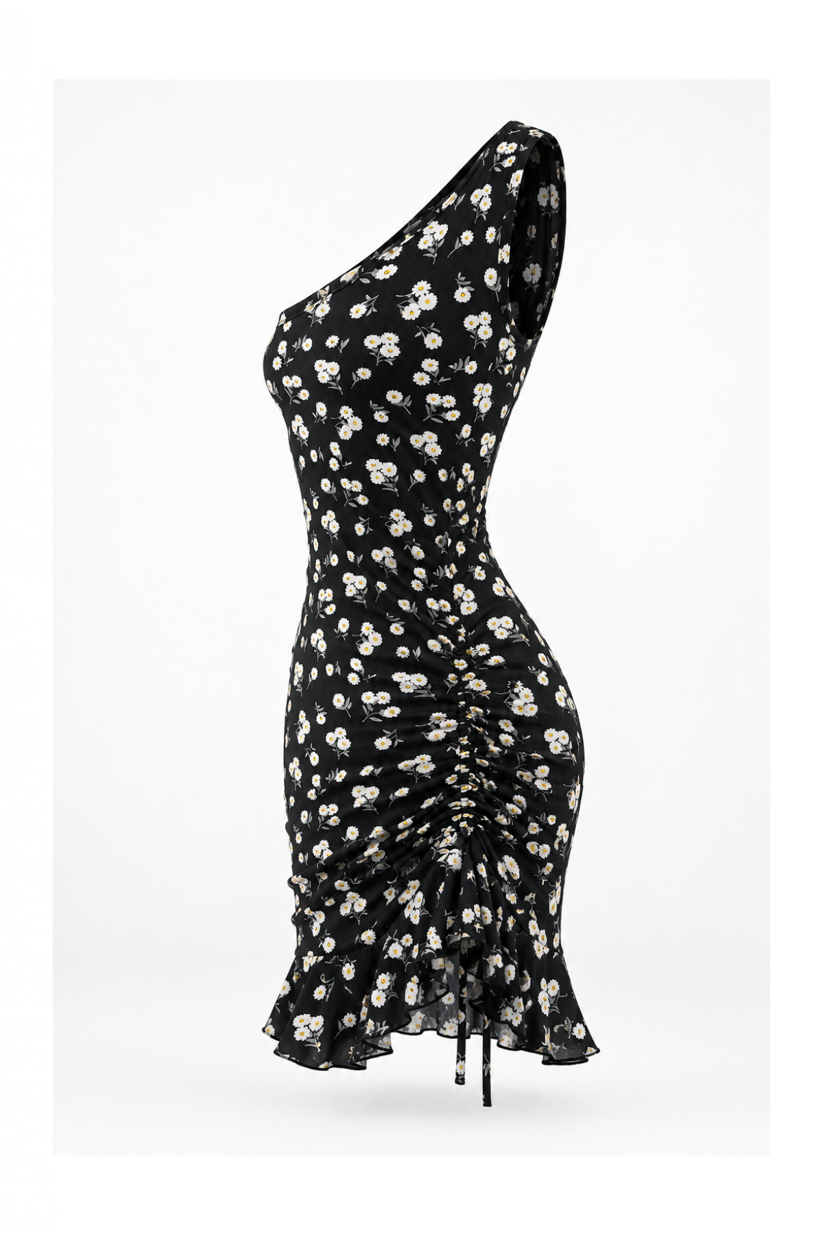 One-Shoulder Dress with Side Tie
