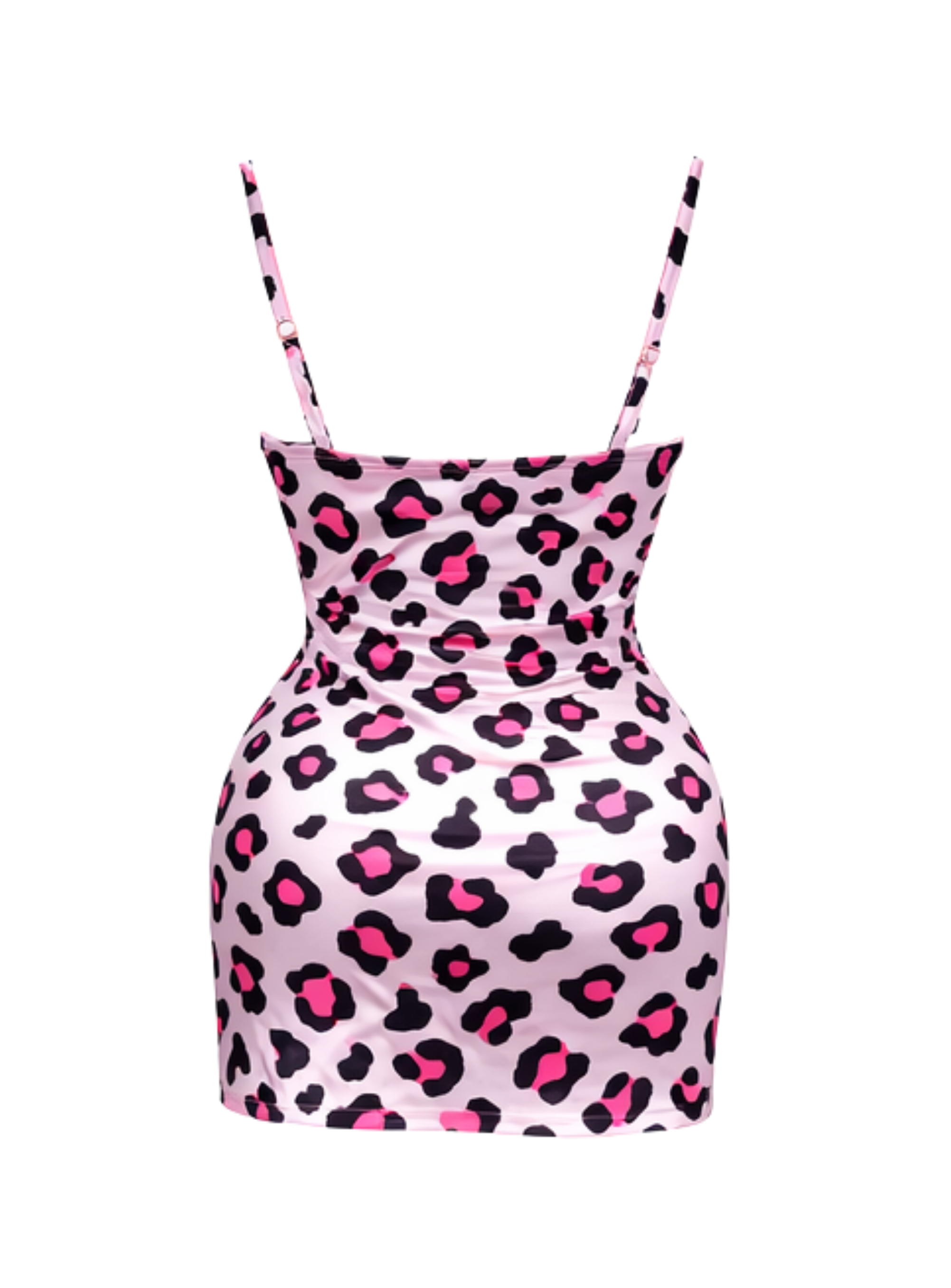 فستان قصير مزود بفرو من عند الصدر