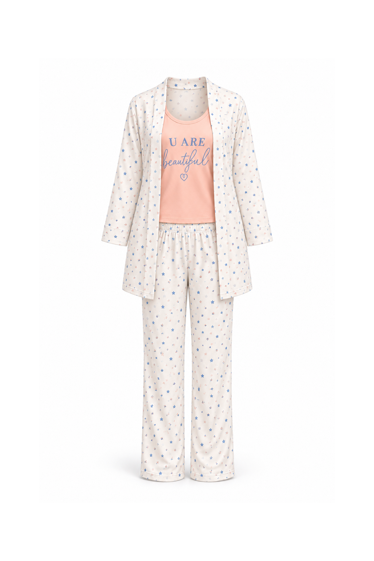 5-Piece Pajama (2Tops, Shorts & Pants & Robe)