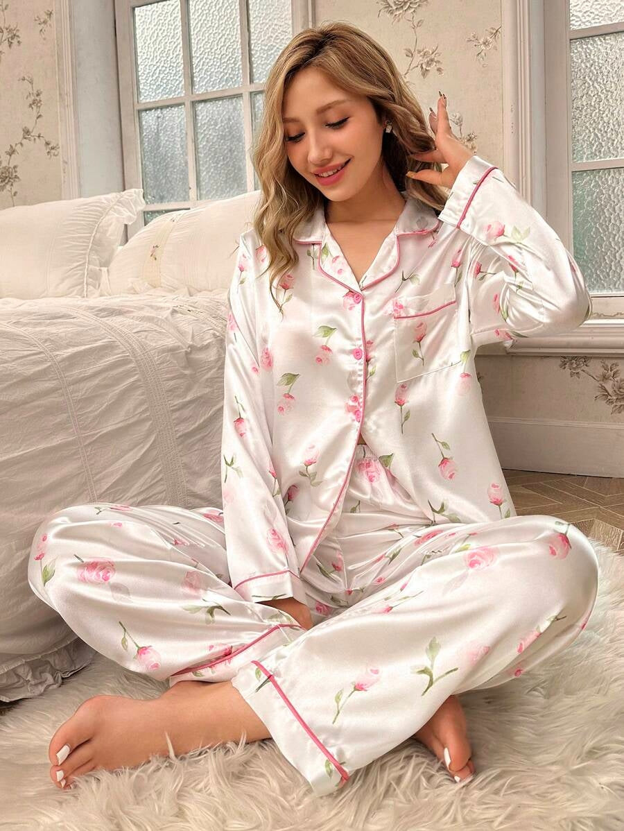 Satin Button Pajamas
