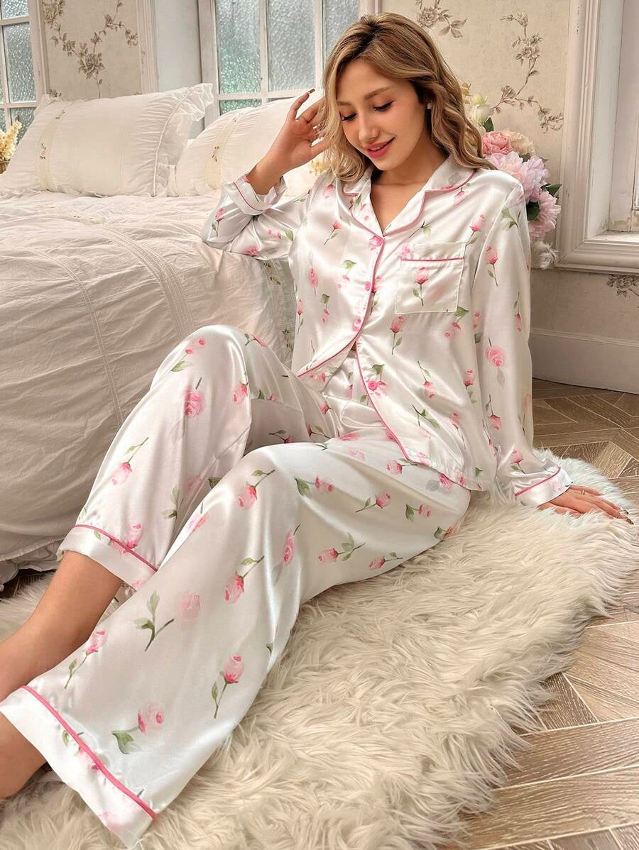 Satin Button Pajamas