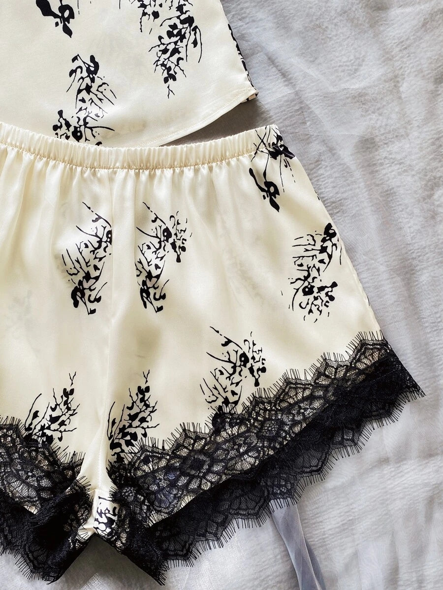 Satin Floral PJ Set