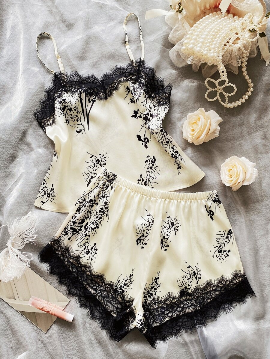 Satin Floral PJ Set