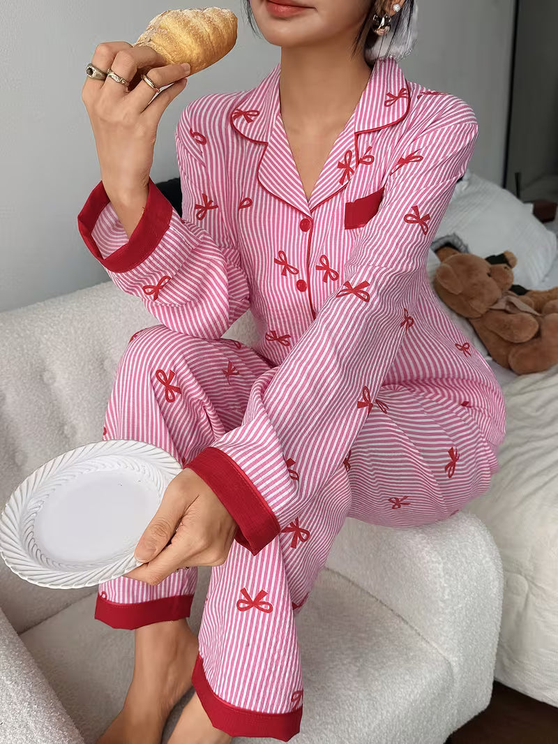 Cute Bow Pajama Set