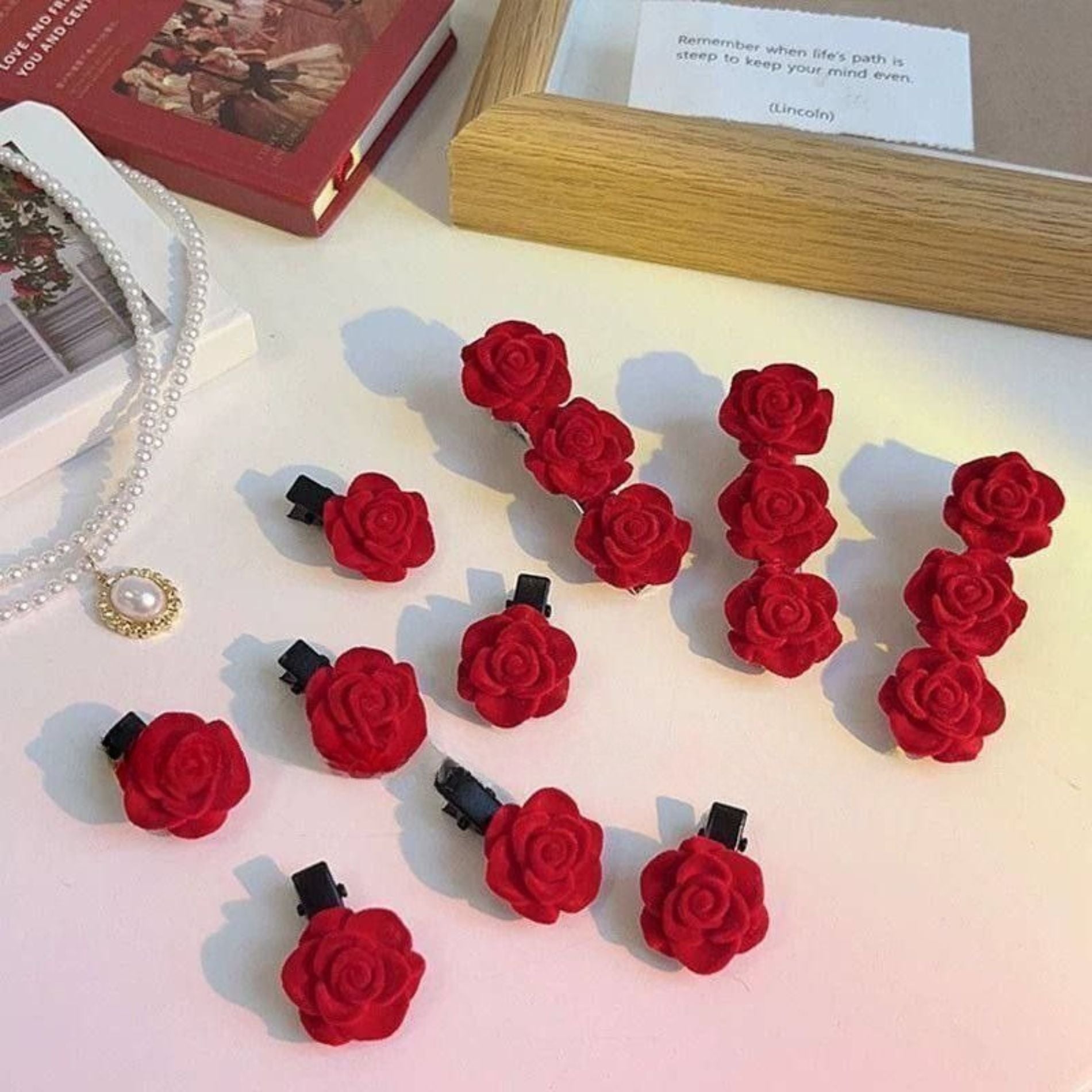 Rose Hair Pins Set