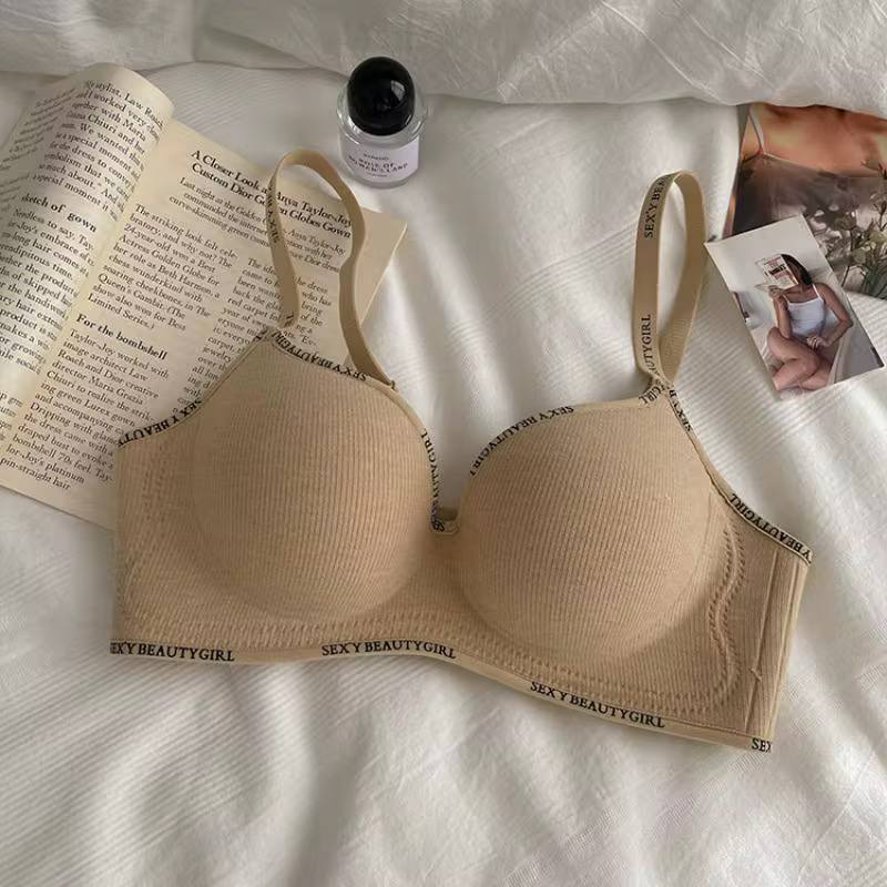 Cotton Printed Border Push Up Bra