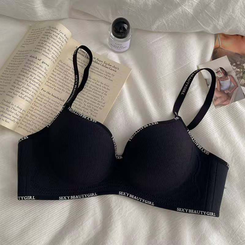 Cotton Printed Border Push Up Bra