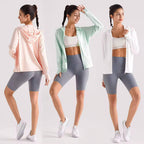 Sports Top with Sleeves, Zipper & Inner and Outer Pockets