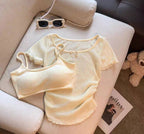 Cotton Tank Top with Knit Top