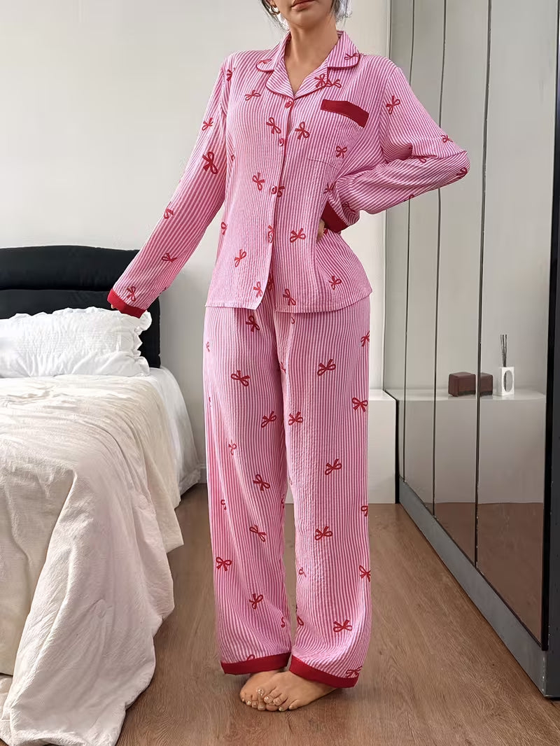 Cute Bow Pajama Set