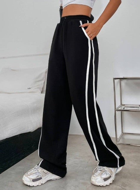 Wide Leg Side Stripe Pants
