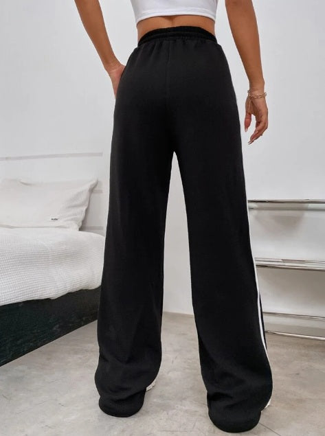 Wide Leg Side Stripe Pants