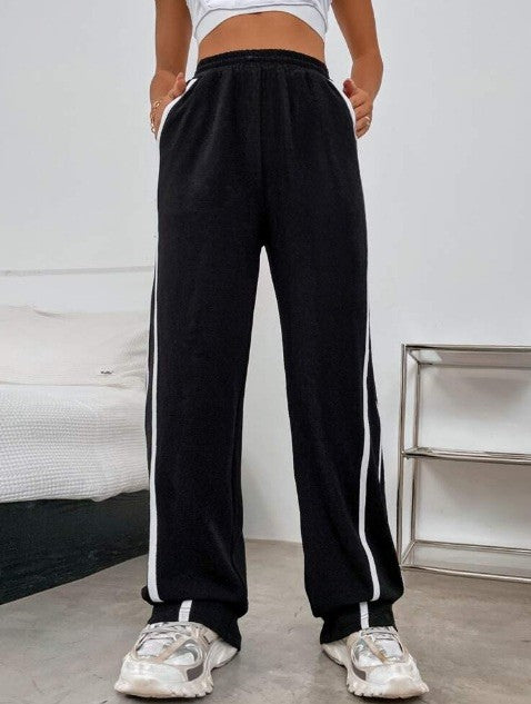 Wide Leg Side Stripe Pants