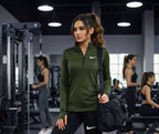 Sports Top with Sleeves & Zipper