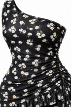 One-Shoulder Dress with Side Tie