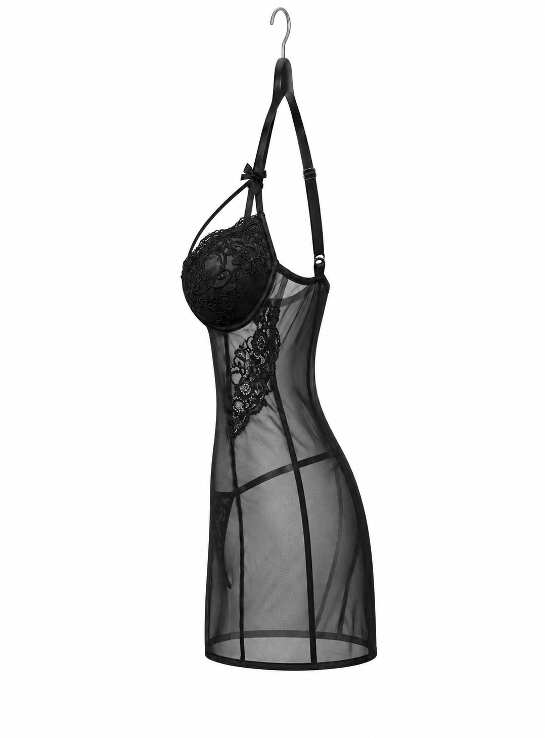 Sheer Lingerie with Open Back