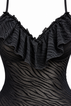 Long Sheer Lace Lingerie with Back Cutout