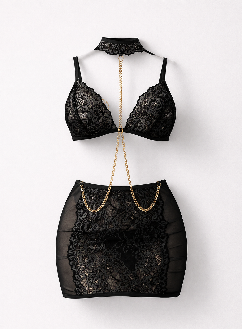 Sexy Lace Top Skirt Set