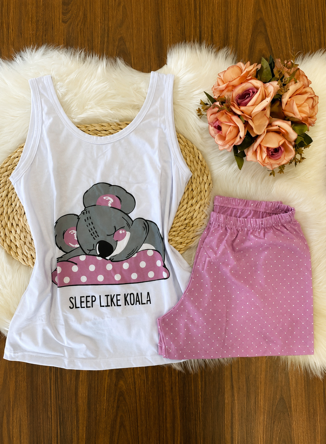 Koala Print Pajama Set
