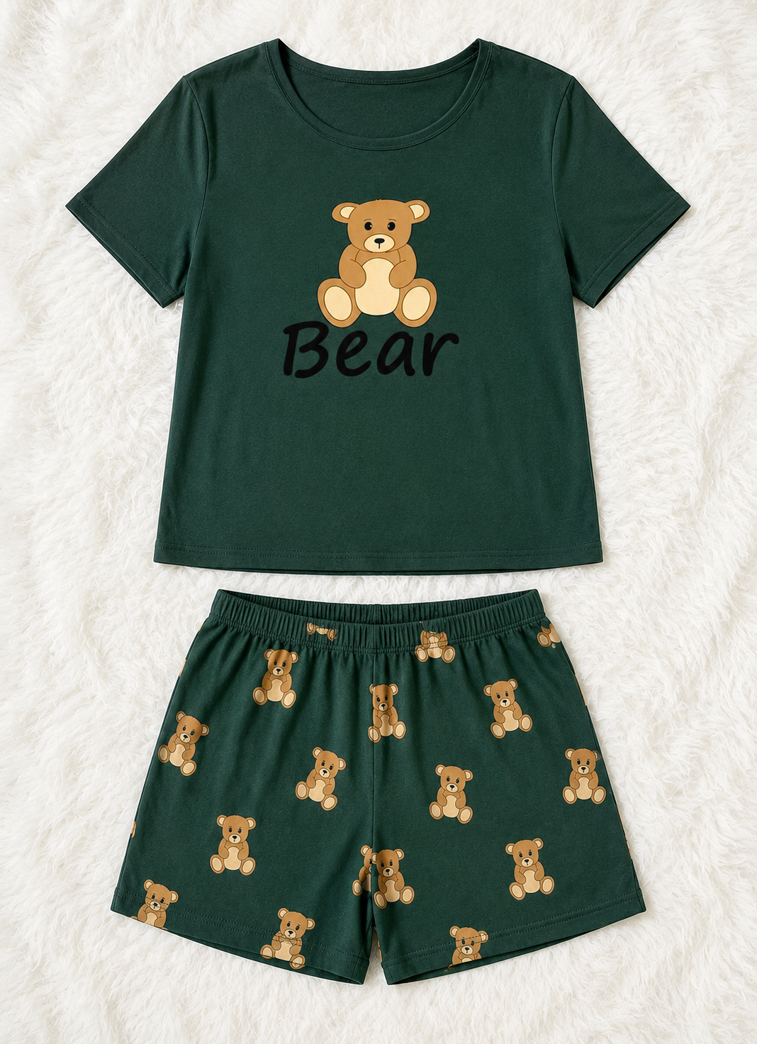 Teddy Bear Print Pajama Set