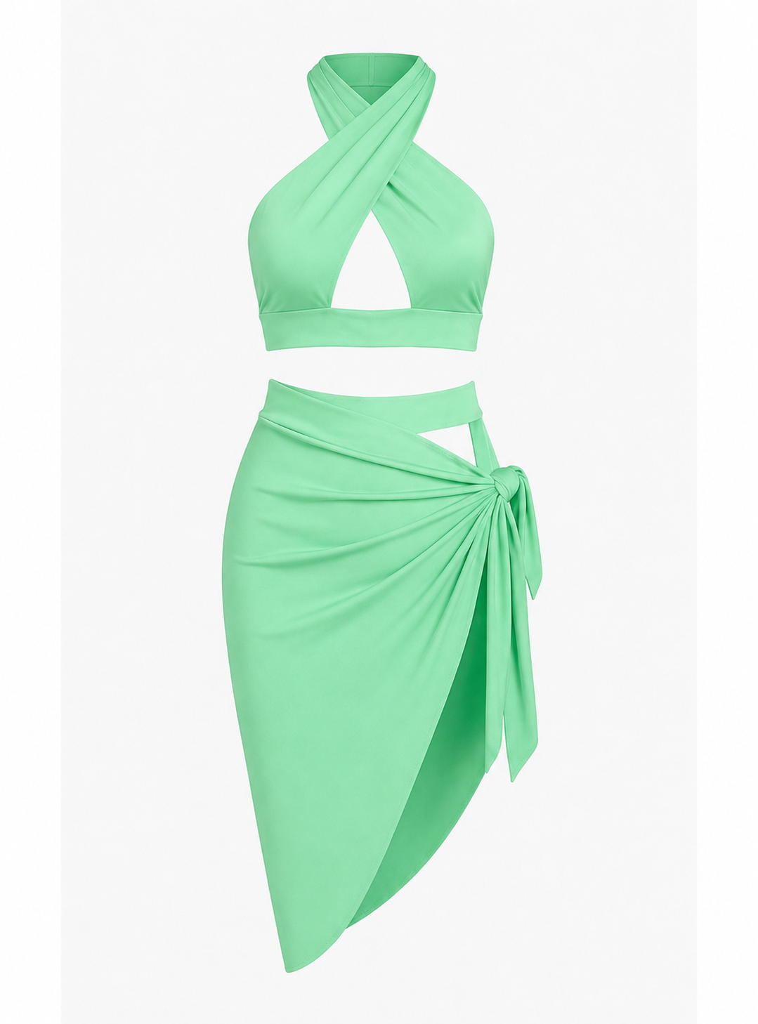 Top & Skirt Set with Open Neckline